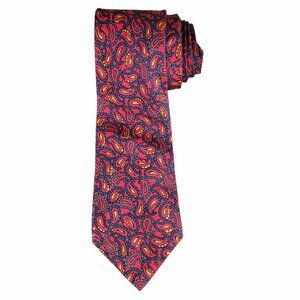Park Lane For Levy's Nashville Paisley Necktie Tie Men's Red Blue Casual Career